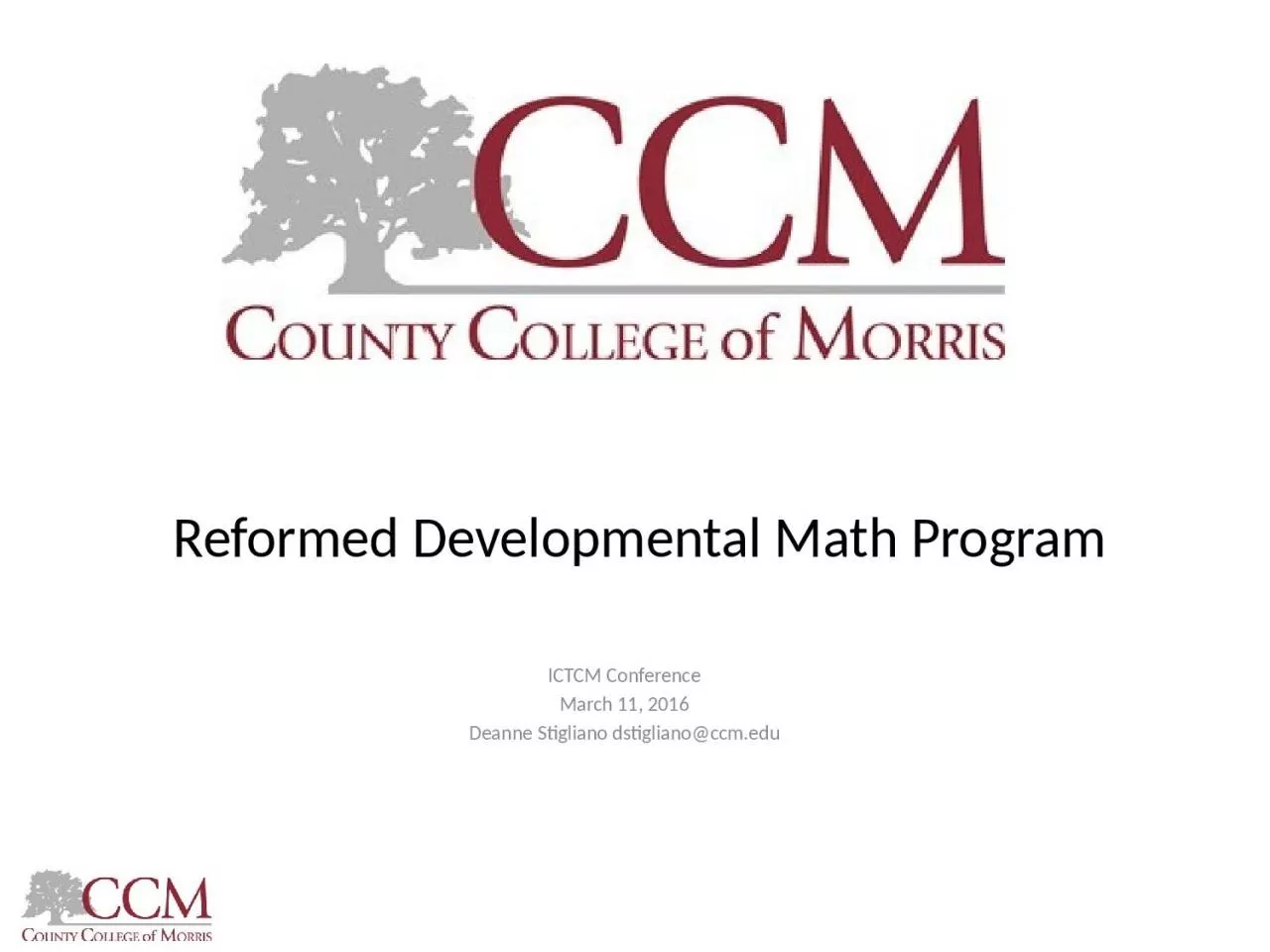 Reformed Developmental Math Program