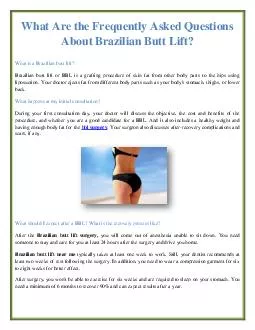 What Are the Frequently Asked Questions About Brazilian Butt Lift?