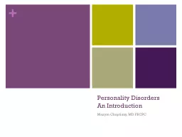Personality Disorders An Introduction
