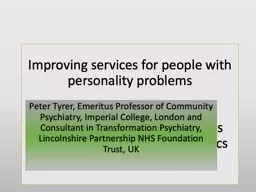 Improving services for people with personality problems