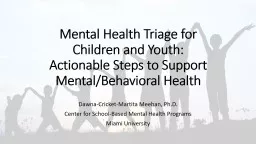 Mental Health Triage for Children and Youth: