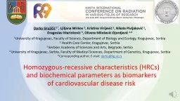 Homozygous-recessive characteristics (HRCs) and biochemical parameters as biomarkers 