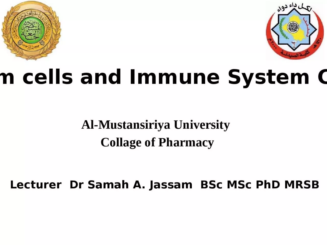 Stem cells and  Immune System Cells