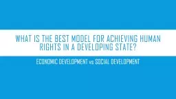 What is the best model for achieving human rights in a developing state?