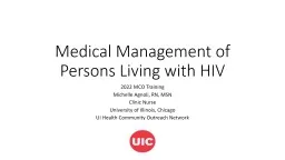 Medical Management of Persons Living with HIV