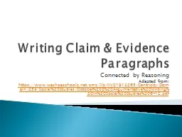 Writing Claim & Evidence Paragraphs