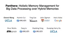Panthera:  Holistic Memory Management for
