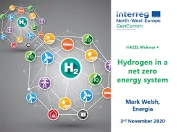 HAZEL Webinar 4 Hydrogen in a net zero energy system
