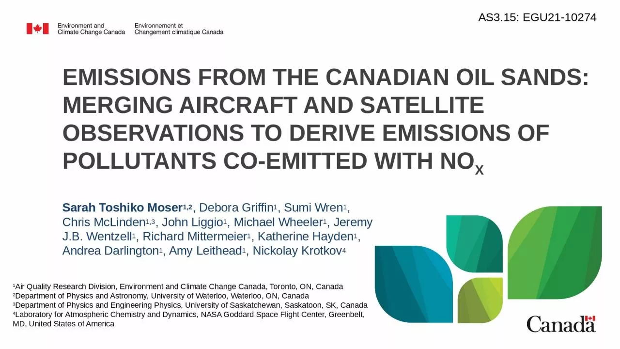 Emissions from the Canadian oil sands: