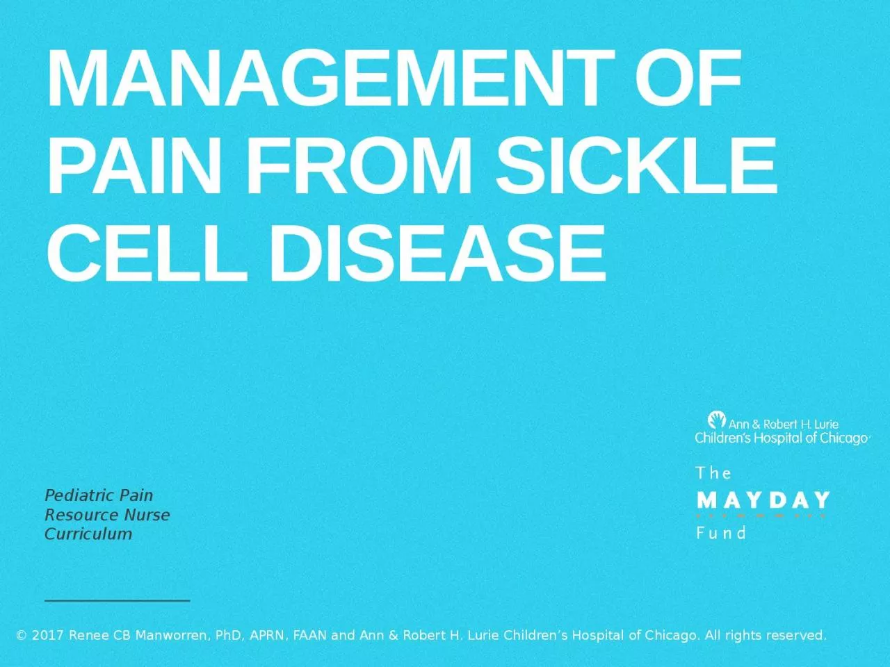 Management of Pain from Sickle Cell Disease