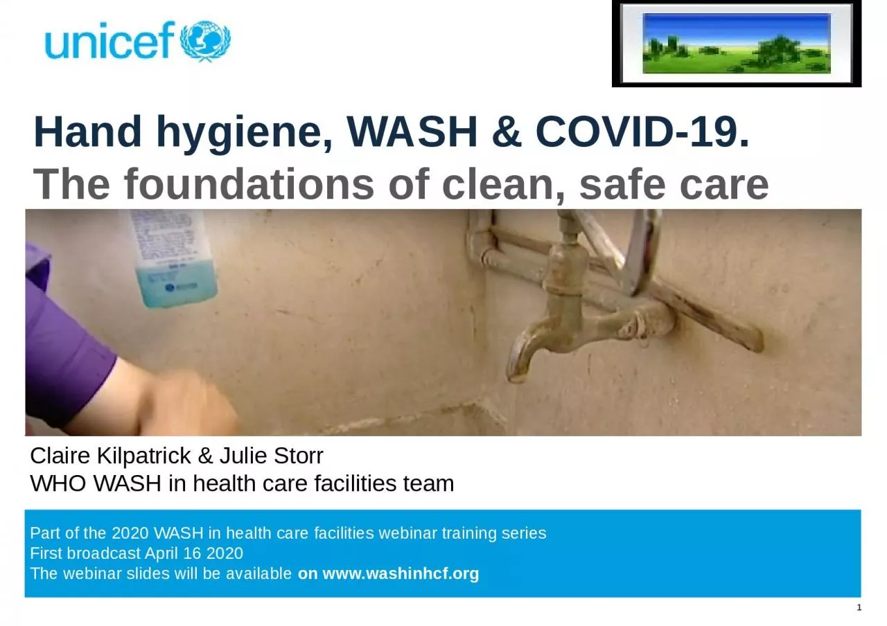 1 Hand hygiene, WASH & COVID-19.