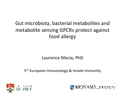 Gut  microbiota , bacterial metabolites and metabolite sensing GPCRs protect against food allergy