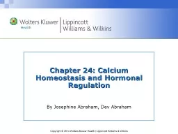 Chapter 24: Calcium Homeostasis and Hormonal Regulation