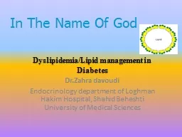 In The Name Of God Dyslipidemia