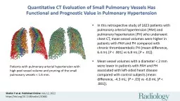 Quantitative CT Evaluation of Small Pulmonary Vessels Has Functional and Prognostic Value in Pulmon