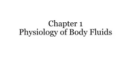 Chapter 1 Physiology of Body Fluids