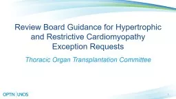 1 Review Board Guidance for Hypertrophic and Restrictive Cardiomyopathy