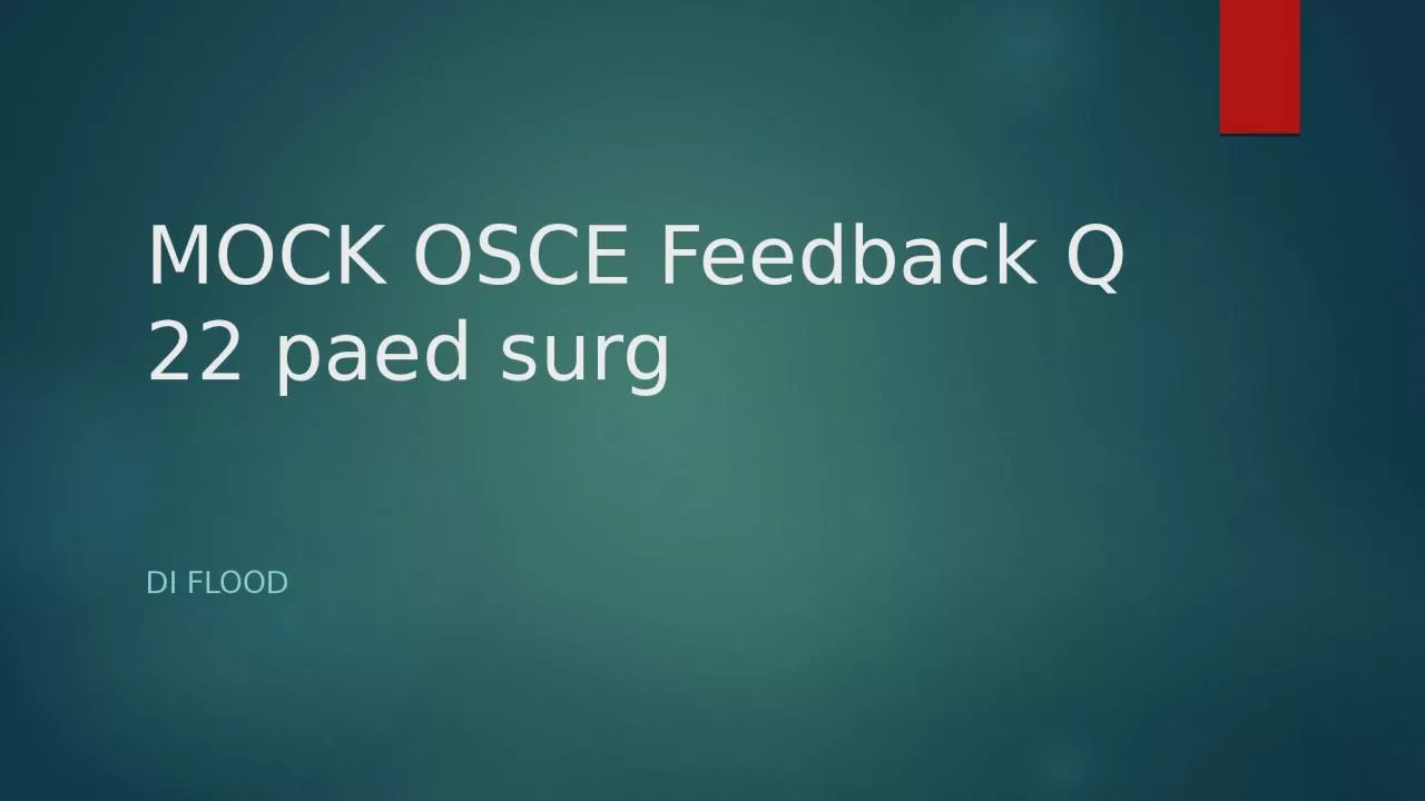 MOCK OSCE Feedback Q 22