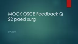 MOCK OSCE Feedback Q 22