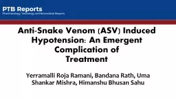 Anti-Snake Venom (ASV) Induced Hypotension: An Emergent Complication of
