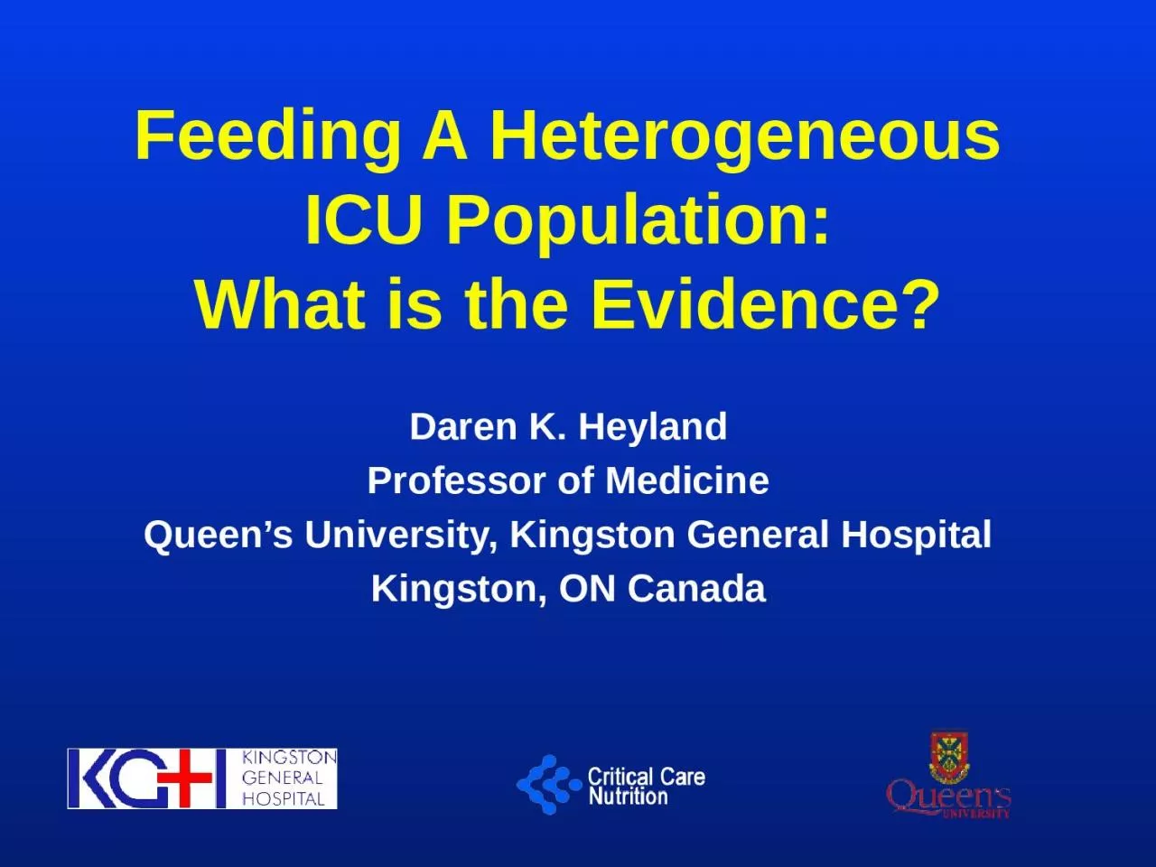 Feeding A Heterogeneous ICU Population: