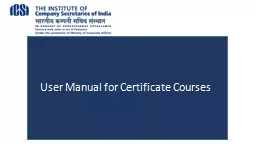 User Manual for Certificate Courses