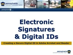 Electronic Signatures  & Digital IDs