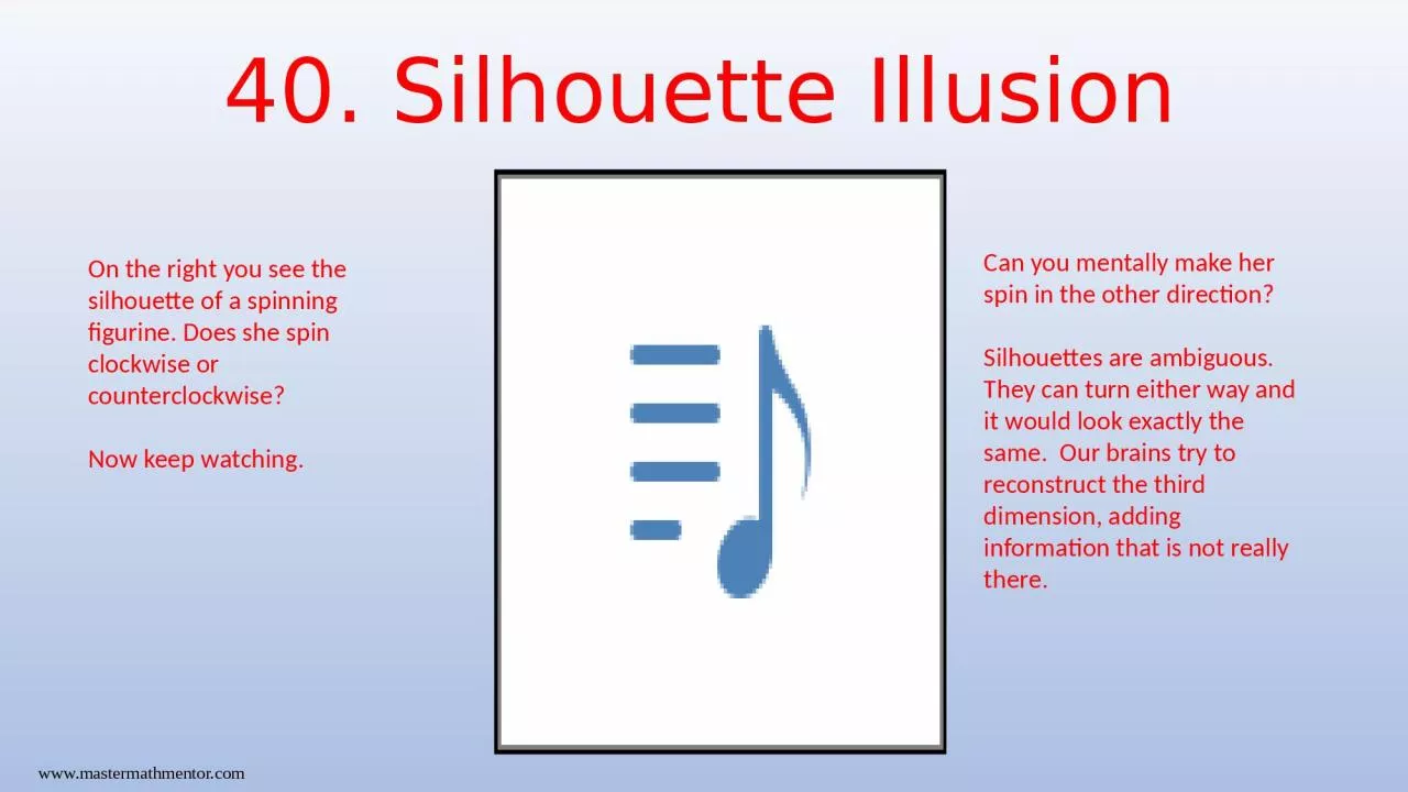 40. Silhouette Illusion www.mastermathmentor.com