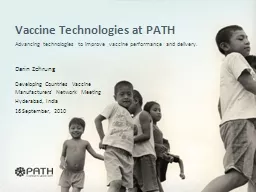Vaccine Technologies at PATH
