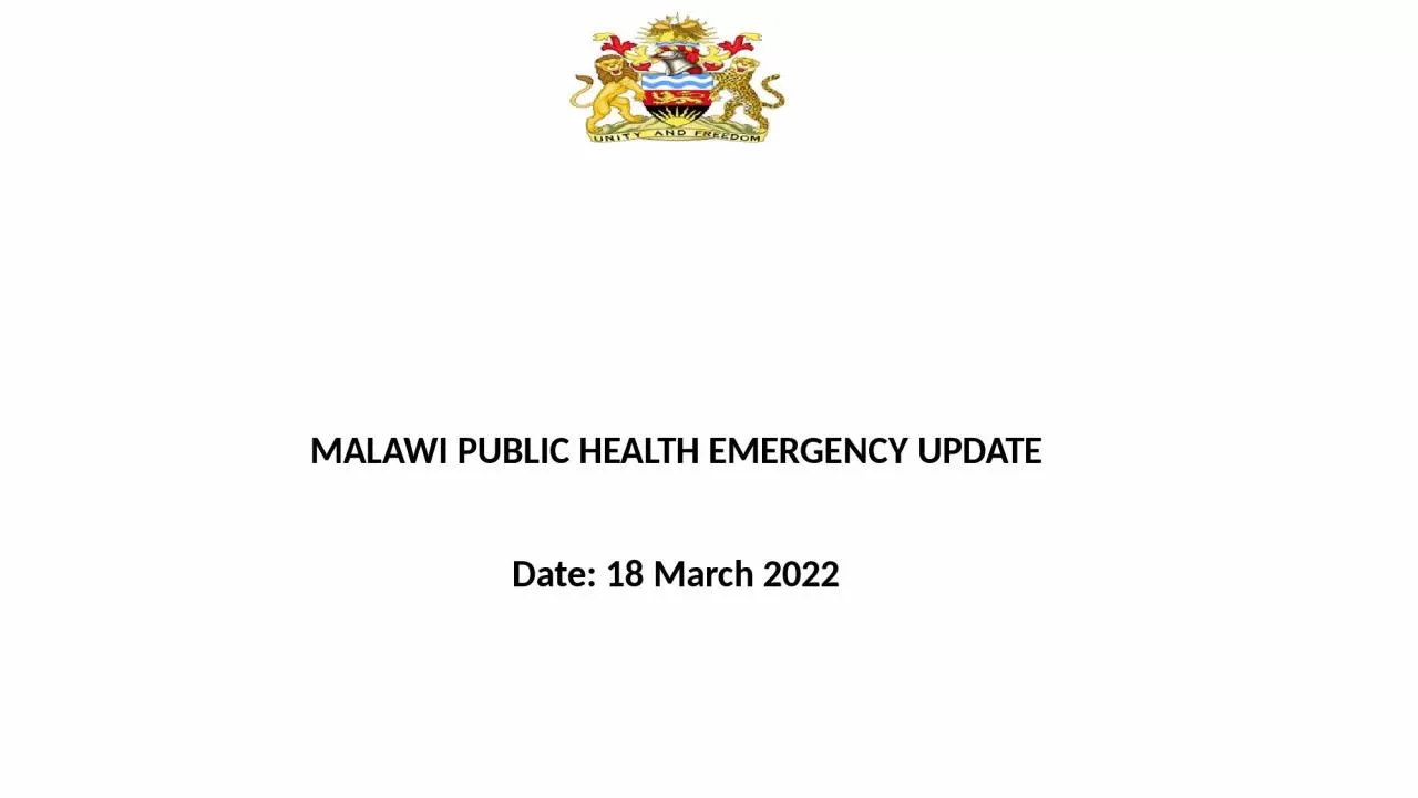 MALAWI PUBLIC HEALTH EMERGENCY