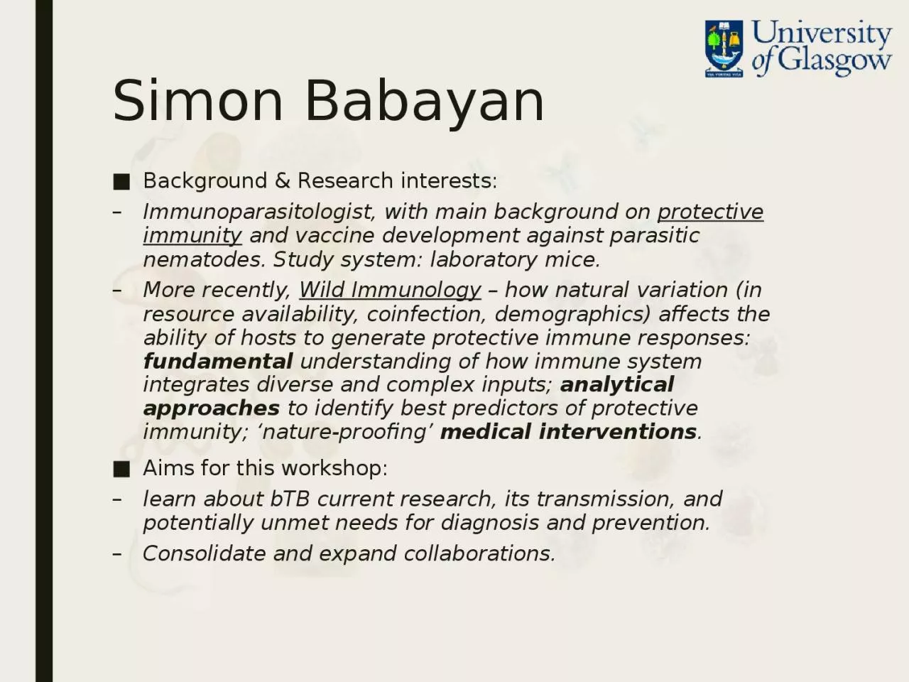 Simon Babayan Background & Research interests:
