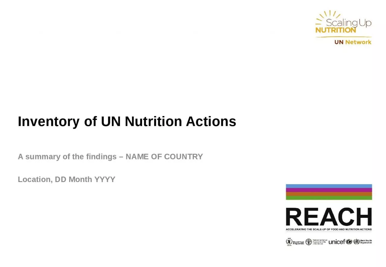 Inventory of  UN Nutrition