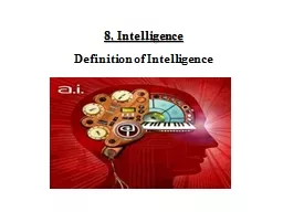 8. Intelligence Definition of Intelligence