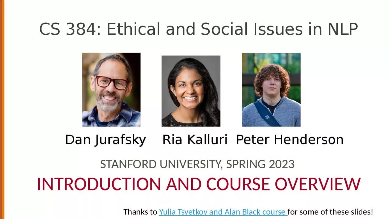 CS 384: Ethical and Social Issues in NLP