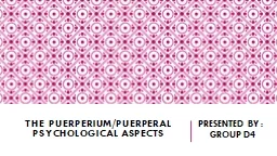 The  puerperium /Puerperal