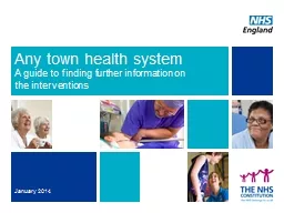 Any town health system A guide to finding further information on the interventions