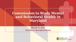 Commission to Study Mental and Behavioral Health in Maryland