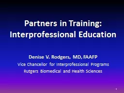 Partners in Training: Interprofessional Education