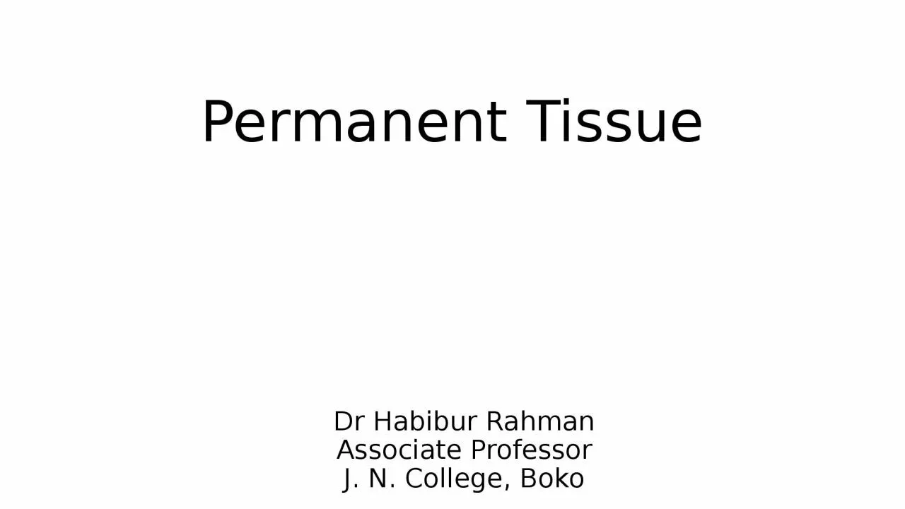 Permanent Tissue Dr  Habibur