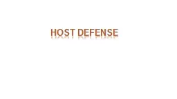 host defense Host  defenses