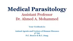 Your Textbook is: Animal Agents and Vectors of Human Diseases
