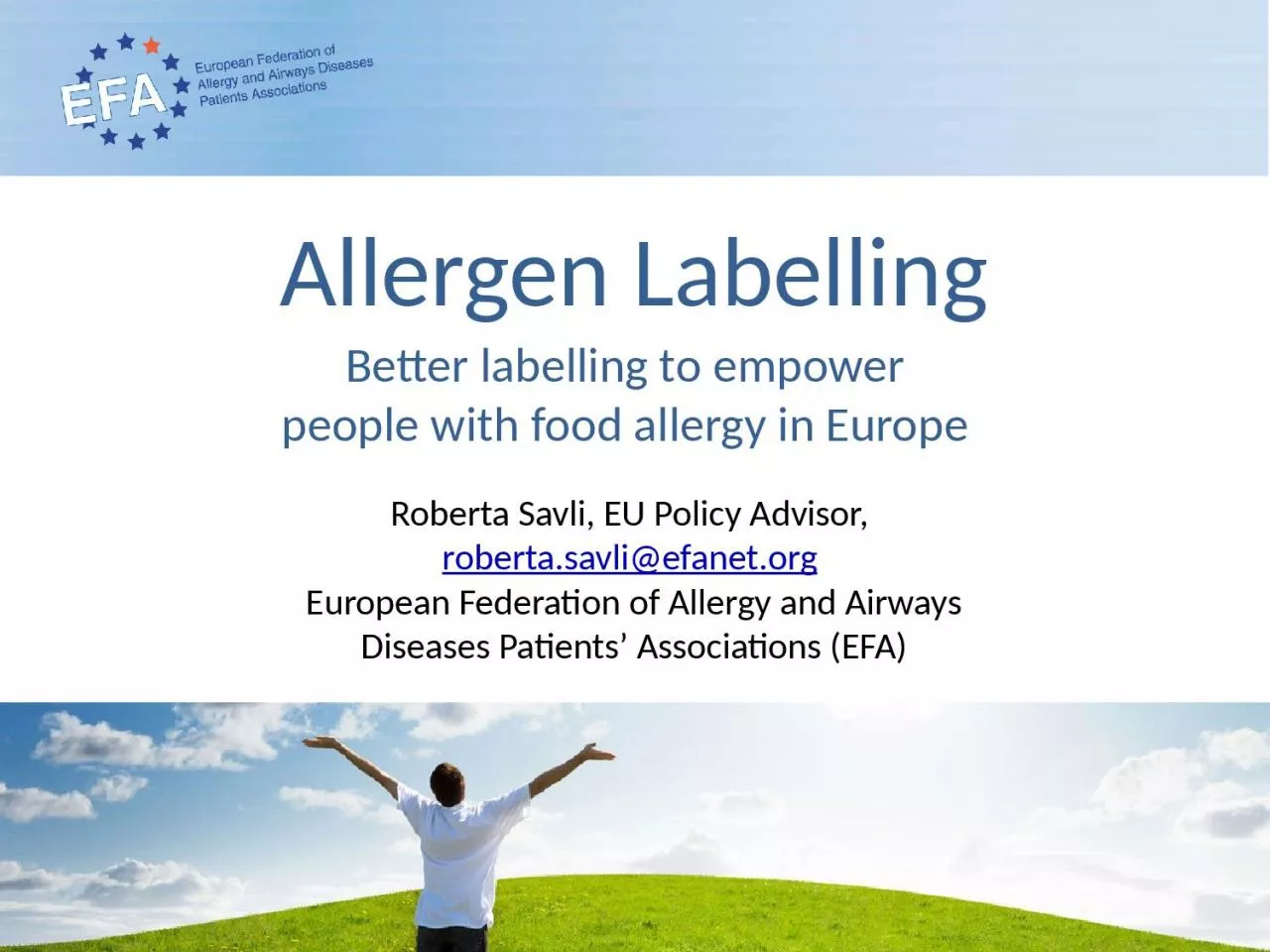 Allergen Labelling Better labelling to empower people with food allergy in