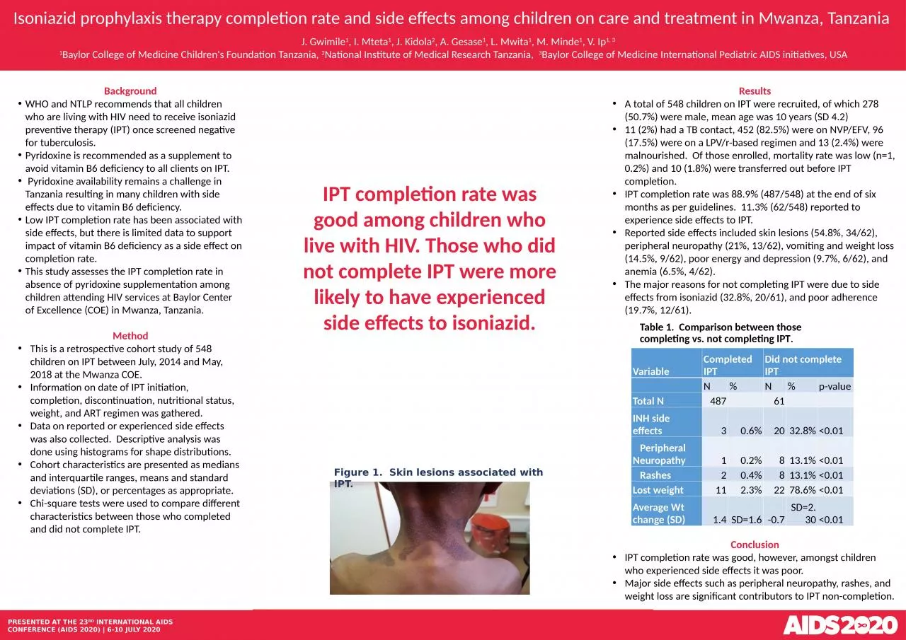Background WHO and NTLP recommends that all children who are living with HIV need to receive