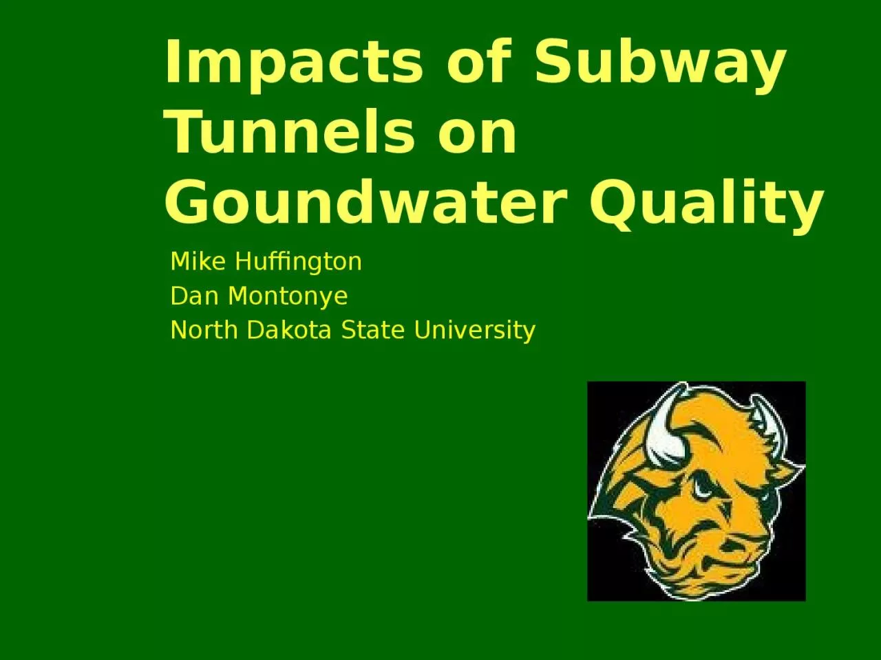 Impacts of Subway Tunnels on