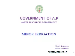 GOVERNMENT OF A.P WATER RESOURCES DEPARTMEN