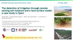 The  detection of irrigation through remote sensing soil moisture and a land surface model: a case