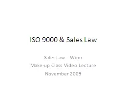 ISO 9000 & Sales Law