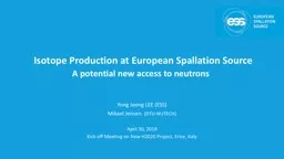  Isotope Production at European Spallation Source