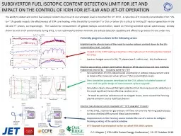 SUBDIVERTOR FUEL ISOTOPIC CONTENT DETECTION LIMIT FOR JET AND IMPACT ON THE CONTROL OF