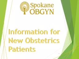 Information for            New Obstetrics Patients